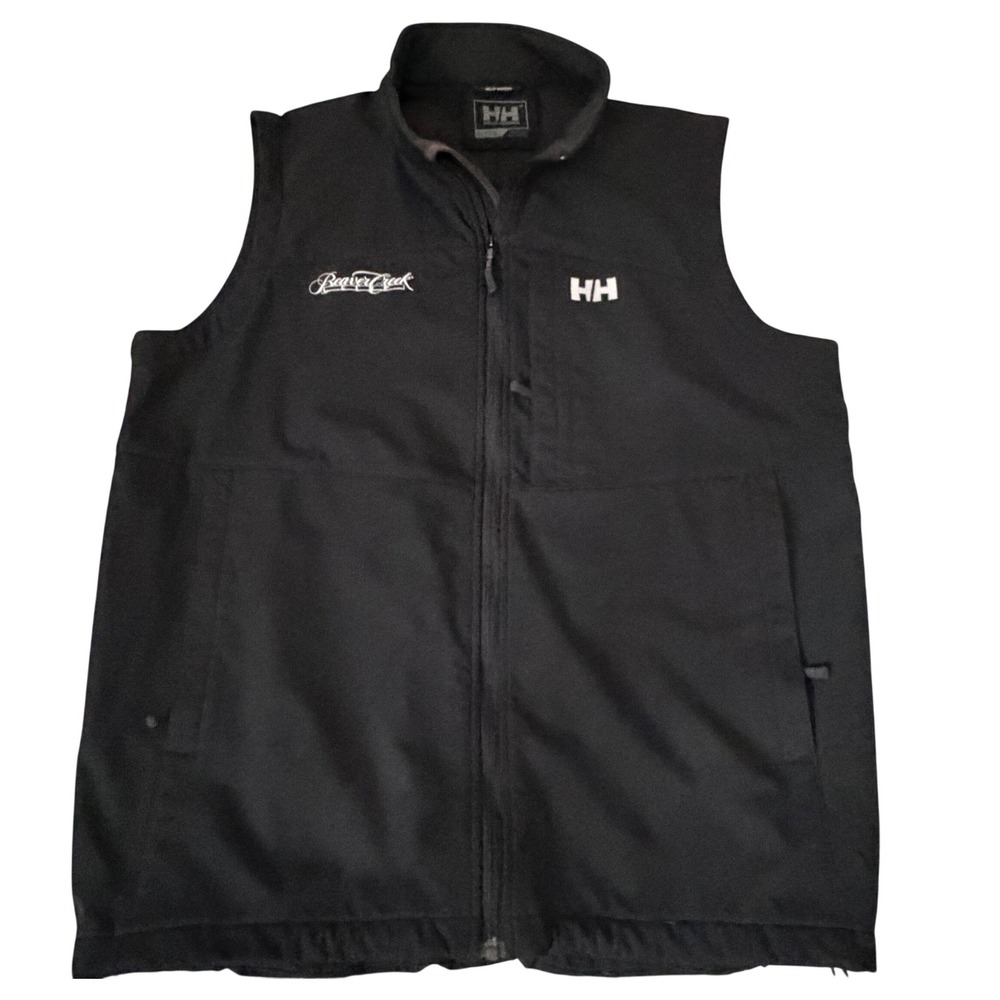 HELLY HANSEN Fleece Zip Vest Black Beaver Creek Embroidered Outdoor XL